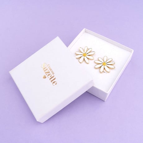ククシュゼット 正規商品 ピアス レディース 2個売り 両耳用 花 かわいい フランス マーガレット イヤリング ゴールド(margueriteear)