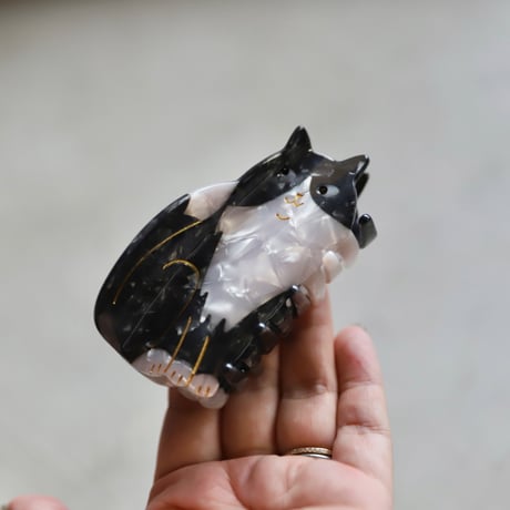 ククシュゼット 正規商品 ヘア アクセ クリップ かわいい 猫 フランス Coucou Suzette ブラック ホワイト キャット ヘア クロー ブラック×ホワイト(bkwhcatclaw)