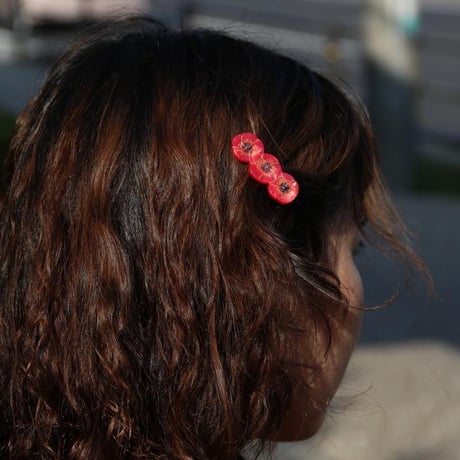 ククシュゼット 正規商品 ヘアアクセ クリップ ピン 花 ヘアピン フランス Coucou Suzette ポピー ヘア クリップ レッド  (poppyclip)