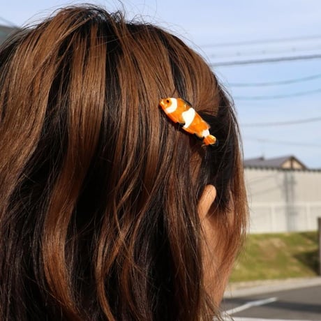 ククシュゼット 正規商品 ヘア アクセ クリップ ピン かわいい 海 夏 魚 Coucou Suzette カクレクマノミ ヘア クリップ オレンジ(clownfishclip)