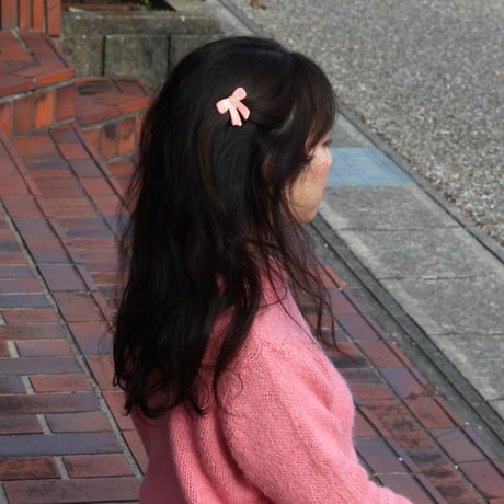 ククシュゼット 正規商品 ヘア アクセ クリップ かわいい リボン ギフト Coucou Suzette ピンク リボン ヘア クリップ ピンク(piribbonclip)