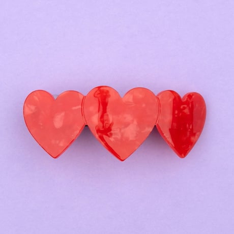 ククシュゼット 正規商品 ヘア アクセ クリップ バレッタ Coucou Suzette ハート フレンチ バレッタ レッド  (heartbarrette)