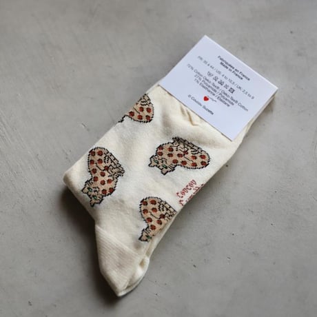 ククシュゼット 正規商品 靴下 レディース かわいい 猫 フランス クルー丈 Coucou Suzette ベンガル キャット ソックス Bengal Cat Socks アイボリー Ivory