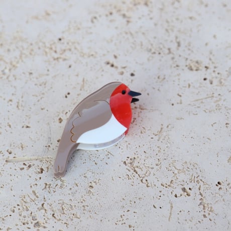 ククシュゼット 正規商品 ヘア アクセ クリップ かわいい 鳥 ウグイス フランス Coucou Suzette  コマドリ ヘア クロー レッド×ベージュ(robinclaw)
