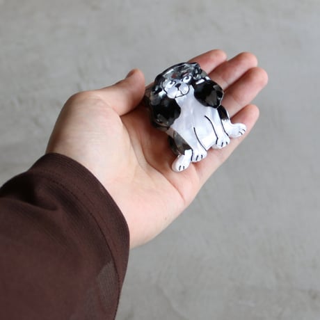 ククシュゼット 正規商品 ヘア アクセ クリップ 犬 キャバリア ヘア クロー ホワイト×ブラック (cavalierclaw)