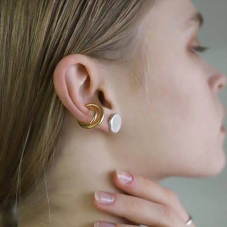 TEN. 正規商品 ユニセックス アクセサリー テン ダブルライン イヤーカフ シルバー/ゴールド【即日発送】
