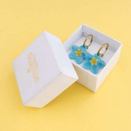 ククシュゼット 正規商品 ピアス レディース 両耳用 花 かわいい フランス 忘れな草 イヤリング ブルー (fmnear)