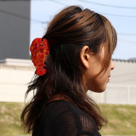 ククシュゼット 正規商品 ヘア アクセ クリップ  海 夏 生き物 Coucou Suzette ロブスター ヘア クロー レッド  (lobsterclaw)