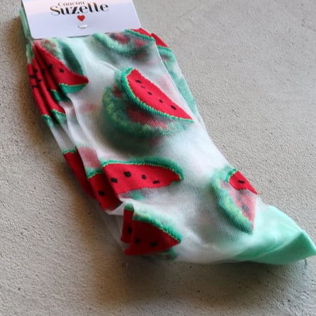 Coucou Suzette / スイカ シアー ソックス / watermelonshsocks