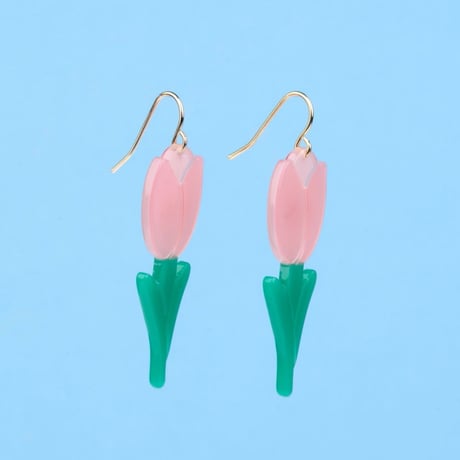 ククシュゼット 正規商品 ピアス レディース 2個売り 両耳用 花 かわいい フランス チューリップ イヤリング ピンク ( tulipear)