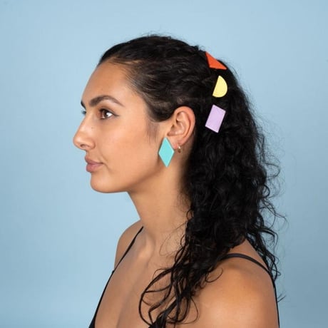 ククシュゼット 正規商品 ヘア アクセ クリップ レトロ かわいい フランス Coucou Suzette 三角形 ヘアクリップ オレンジ(triangleclip)