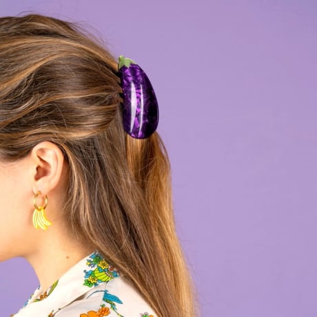 ククシュゼット 正規商品 ヘア アクセ クリップ Coucou Suzette ナス なす ヘア クロー パープル  (eggplantclaw)