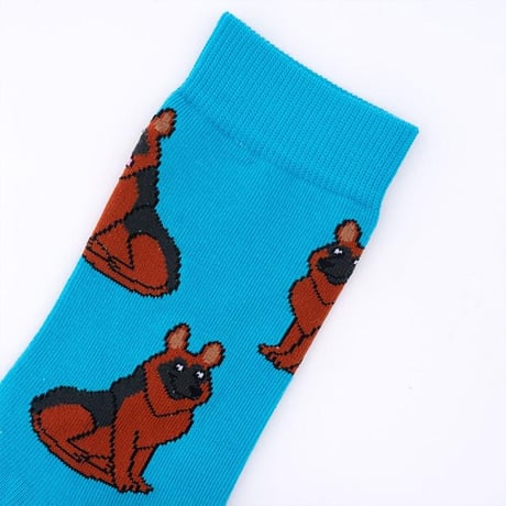 ククシュゼット 正規商品 靴下 レディース  犬 フランス クルー丈 Coucou Suzette ジャーマン シェパード ソックス German Shepherd Socks ブルー Blue