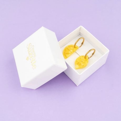 ククシュゼット 正規商品 ピアス レディース 2個売り 両耳用 フルーツ かわいい フランス レモン イヤリングイエロー ( lemonear)
