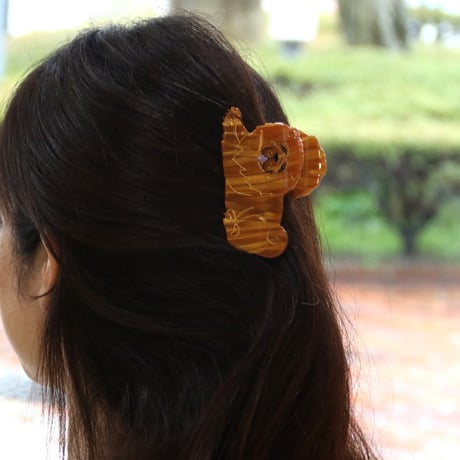 ククシュゼット 正規商品 ヘア アクセ クリップ 犬 Coucou Suzette チャウ チャウ ヘア クロー ブラウン (chowchowclaw)