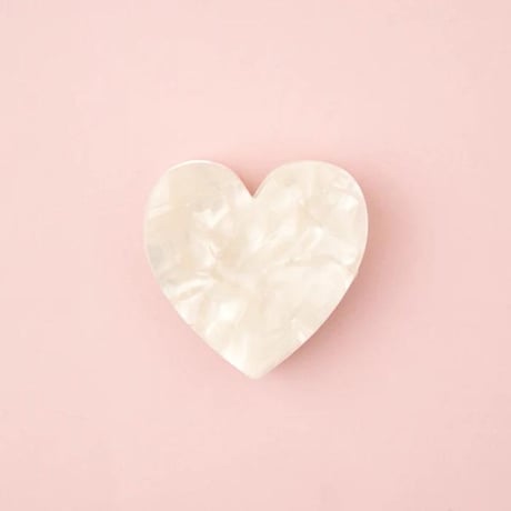 Coucou Suzette / White Mini Heart Hair Claw / whminiheartclaw
