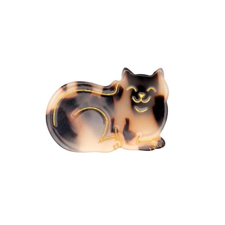 ククシュゼット 正規商品 ヘア アクセ ピン 猫 トラネコ Coucou Suzette タビー キャット ヘア クリップ ベージュ系 べっ甲模様(tabbycatclip)