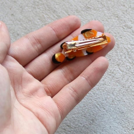 ククシュゼット 正規商品 ヘア アクセ クリップ ピン かわいい 海 夏 魚 Coucou Suzette カクレクマノミ ヘア クリップ オレンジ(clownfishclip)