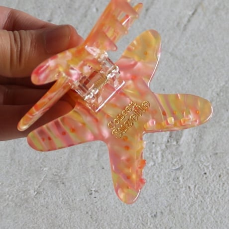 ククシュゼット 正規商品 ヘア アクセ クリップ かわいい 海 夏 フランス Coucou Suzette  ヒトデ ヘア クロー オレンジ系(starfishclaw)