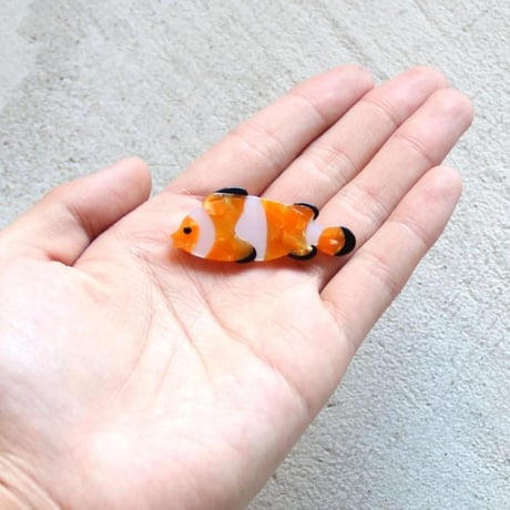ククシュゼット 正規商品 ヘア アクセ クリップ ピン かわいい 海 夏 魚 Coucou Suzette カクレクマノミ ヘア クリップ オレンジ(clownfishclip)