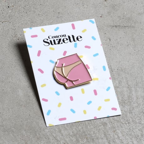 ククシュゼット 正規商品 ピンバッジ ブローチ かわいい おしゃれ フランス 個性的 Coucou Suzette 日焼け ヒップ ピン ピンク (sunburnpin)