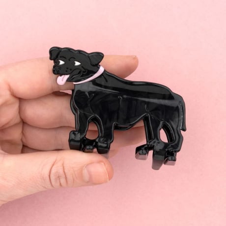 ククシュゼット 正規商品 ヘア アクセ クリップ 犬 Coucou Suzette スタッフィー スタッフォード シャーブル テリア ヘア クローブラック (staffyclaw)
