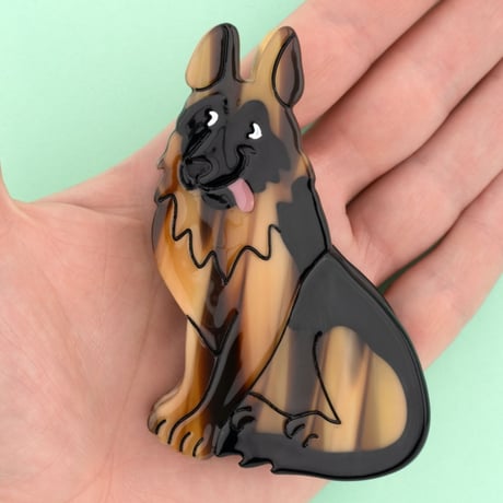 ククシュゼット 正規商品 ヘア アクセ クリップ 犬 ジャーマンシェパード ヘア クロー ブラウン (geshepherdclaw)