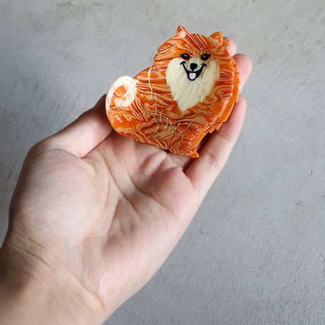 ククシュゼット 正規商品 ヘア アクセ クリップ 犬 Coucou Suzette スピッツ ヘア クロー ブラウン (spitzclaw)