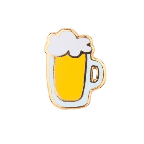 ククシュゼット 正規商品 ピンバッジ ブローチ かわいい おしゃれ フランス 個性的 Coucou Suzette ビール ピン プレゼント イエロー(beerpin)