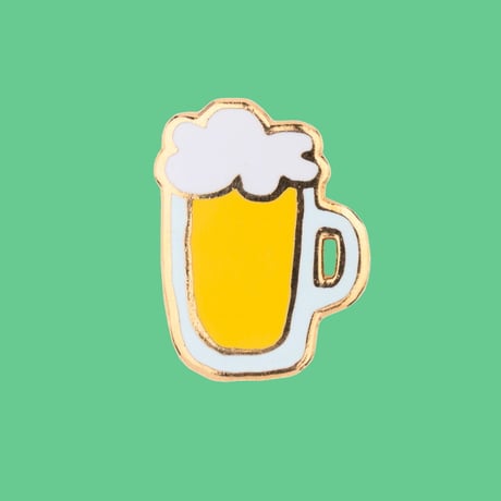 ククシュゼット 正規商品 ピンバッジ ブローチ かわいい おしゃれ フランス 個性的 Coucou Suzette ビール ピン プレゼント イエロー(beerpin)
