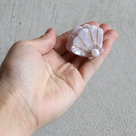 ククシュゼット 正規商品 ヘア ミニ アクセ クリップ 海 夏 Coucou Suzette ホタテ 貝 ミニ ヘアクロー ホワイト  (scallopshellminiclaw)