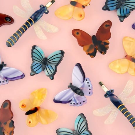 ククシュゼット 正規商品 アクセ ピン クリップ 虫 かわいい おしゃれ ギフト Coucou Suzette トンボ ヘア クリップ ネイビー(dragonflyclip)