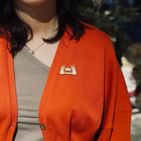 ククシュゼット 正規商品 ピンバッジ ブローチ かわいい おしゃれ フランス 個性的 Coucou Suzette バーガー ピン ホワイト (burgerpin)