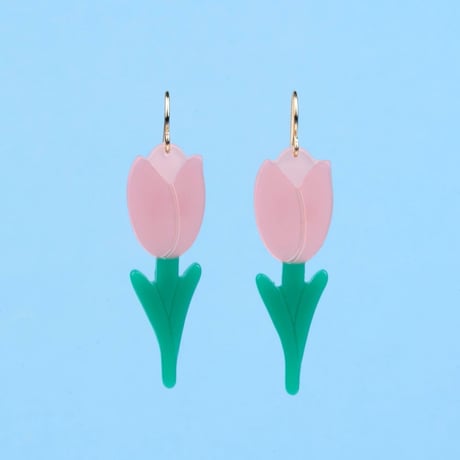 ククシュゼット 正規商品 ピアス レディース 2個売り 両耳用 花 かわいい フランス チューリップ イヤリング ピンク ( tulipear)