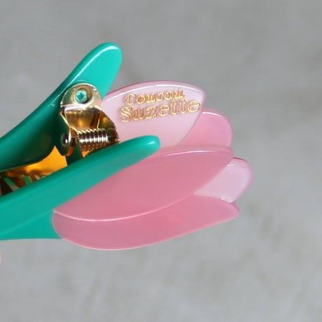 ククシュゼット 正規商品 ヘア アクセ クリップ かわいい 花 フランス Coucou Suzette チューリップ ヘア クロー ピンク(singletulipclaw)