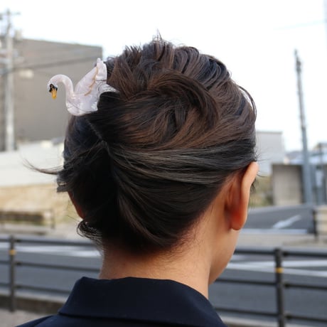ククシュゼット 正規商品 かんざし ヘアコーム アクセ 鳥 個性的 おしゃれ Coucou Suzette 白鳥 ヘア スティック Swan Hair Stick ホワイト White