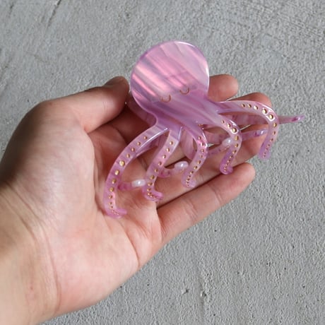 ククシュゼット 正規商品 ヘア アクセ クリップ かわいい 海 夏 魚 生き物 フランス Coucou Suzette タコ ヘア クロー パープル(octopusclaw)