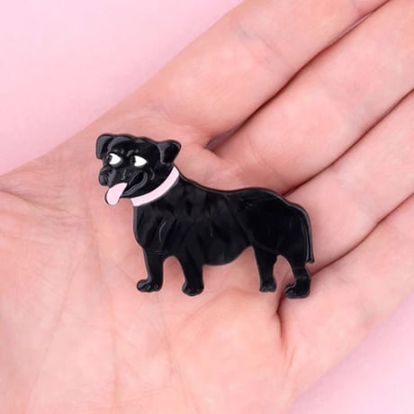 ククシュゼット 正規商品 ヘアアクセ クリップ ピン ヘアピン 犬 フランス Coucou Suzette スタッフィー ヘア クリップ ブラック(staffyclip)