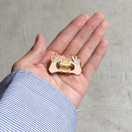 ククシュゼット 正規商品 ピンバッジ ブローチ かわいい おしゃれ フランス 個性的 Coucou Suzette バーガー ピン ホワイト (burgerpin)