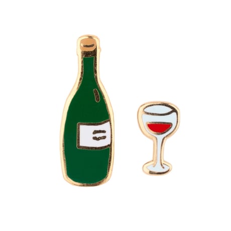 ククシュゼット 正規商品 ピンバッジ ブローチ かわいい おしゃれ フランス 個性的 Coucou Suzette ワイン グラス ピン 2個セット Wine Pins Set