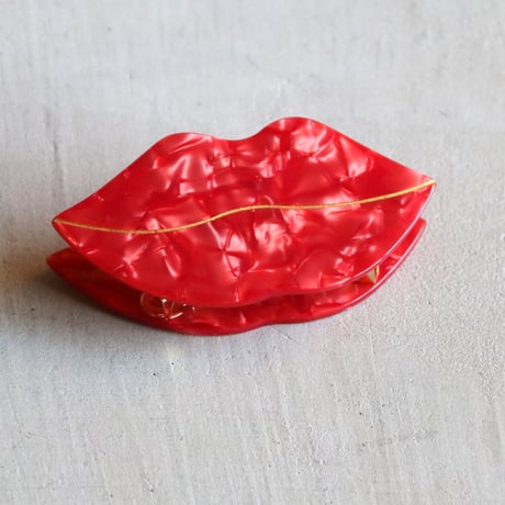 雑誌 VERY 掲載 ククシュゼット 正規商品 ヘア アクセ クリップ リップ 唇 Coucou Suzette リップ ヘア クロー Lips Hair Claw レッド (lipclaw)