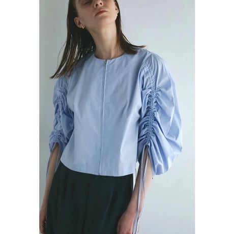 MANOF / DRAWSTRING SLEEVE SHORT BLOUSE / 891224132