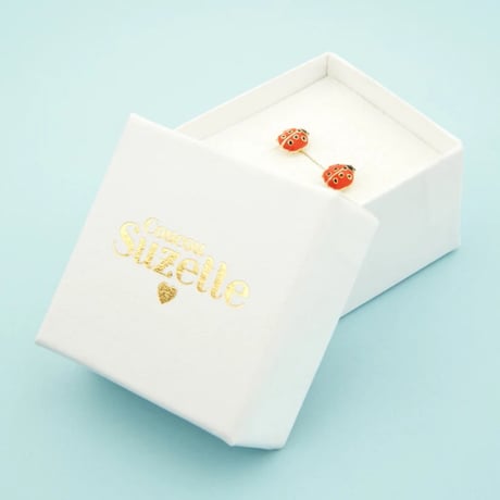 ククシュゼット 正規商品 ピアス 両耳 レディース 虫 個性的 かわいい ギフト てんとう虫 ピアス レッド×ブラック(ladybugear)
