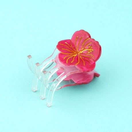 ククシュゼット 正規商品 ヘア ミニ アクセ クリップ 花 Coucou Suzette  ハイビスカス ミニ ヘアクロー ピンク (hibiscusminiclaw)