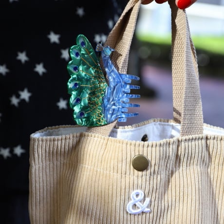 ククシュゼット 正規商品 ヘア アクセ クリップ 鳥 Coucou Suzette 孔雀 ヘア クロー グリーン×ブルー (peacockclaw)