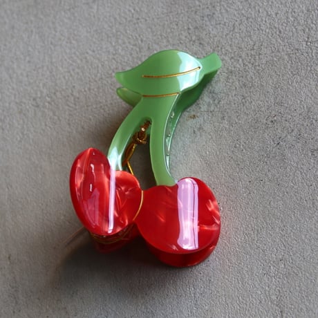 ククシュゼット 正規商品 ヘア アクセ クリップ かわいい 果物 フルーツ フランス Coucou Suzette チェリー ヘア クロー レッド(cherryclaw)