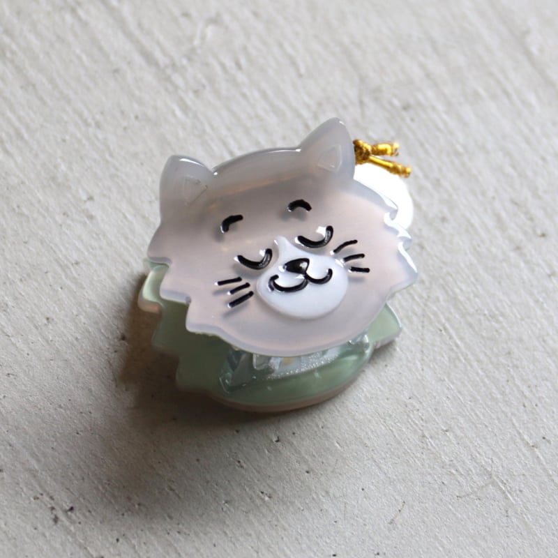 ★グレ猫★ ククシュゼット 正規商品 ヘア ミニ アクセ クリップ 猫 Coucou