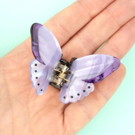 ククシュゼット 正規商品 ヘア アクセ クリップ 蝶 虫 かわいい Coucou Suzette 紫 蝶 ミニ ヘア クロー パープル(pubutterflyminiclaw)