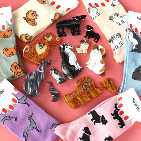ククシュゼット 正規商品 ヘアアクセ クリップ ピン ヘアピン 犬 フランス Coucou Suzette スピッツ ヘア クリップ ブラウン (spitzclip)