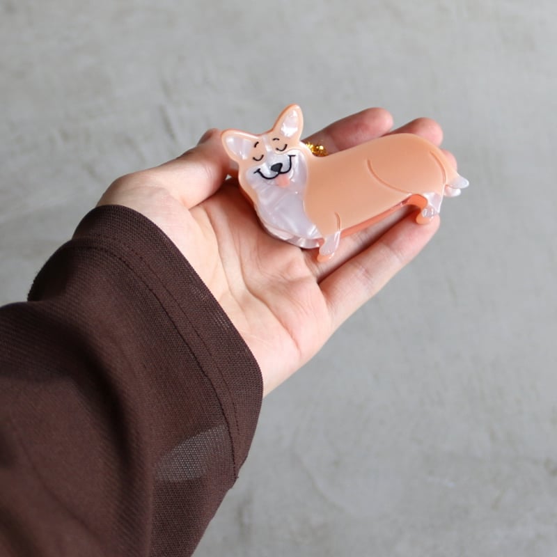 ククシュゼット 正規商品 ヘア アクセ クリップ 犬 コーギー ヘア